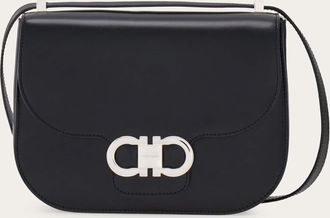 Ferragamo Donna Borsa a tracolla North-South Double Gancini (XS) Nero
