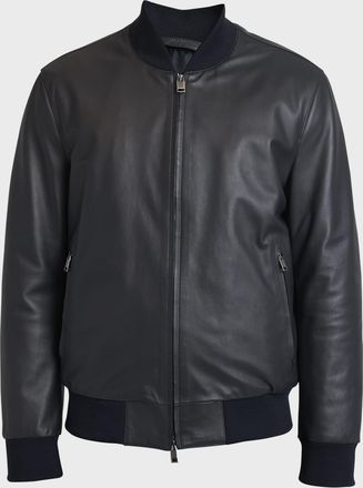 Brioni Men & apos;s Classic Leather Bomber Jacket
