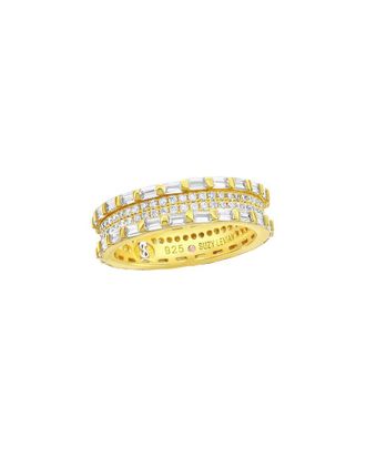 Suzy Levian Suzy Levian Silver Cz Baguette Framed Eternity Ring