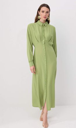Trendyol Modest Dames Donkerblauw Effen Maxi Lang Casual Blousejurk Modest Jurken