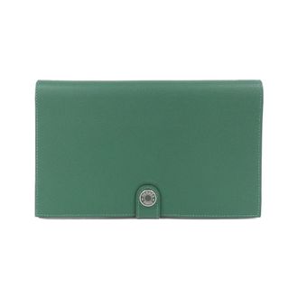 Herm&egrave;s Green Vert Fonce Long Bill Wallet (Bi-Fold) (Pre-Owned)