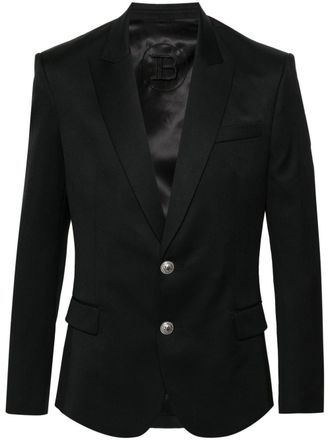Balmain Wollen blazer met enkele rij knopen - Zwart