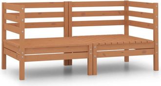 vidaXL Garden 2-Seater Sofa Honey Brown Solid Pinewood Vidaxl