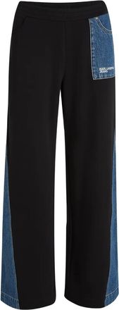 Karl Lagerfeld denim-panelled track pants - Black