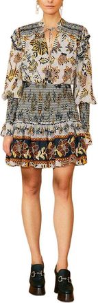Farm Rio Farm Rio Floral Tapestry Silver Mini Dress