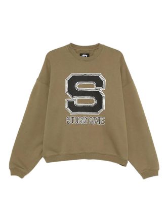 St&uuml;ssy logo-print sweatshirt - men - Cotton - S - Green