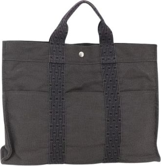 Herm&egrave;s Pre-owned Vintage Canvas Tote Bag - Dames - Vintage Shopper - Grijs - ONE Size - Vintage