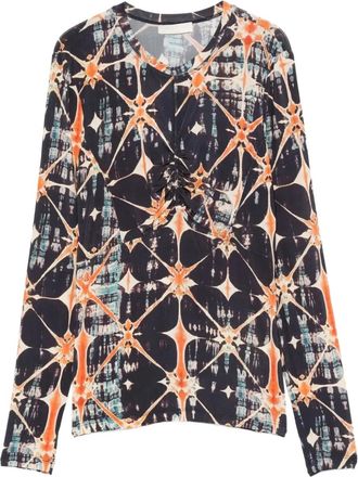 Ulla Johnson Top con fantasia tie dye - Blu