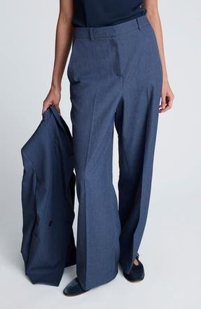 Kenneth Cole High Waist Wide Leg Boyfriend Pants in Cadet Blue Mlt at Nordstrom Rack, Size 4