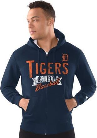 Starter Mens Starter Navy Detroit Tigers Distressed Full-Zip Hooded Jacket at Nordstrom, Size Medium