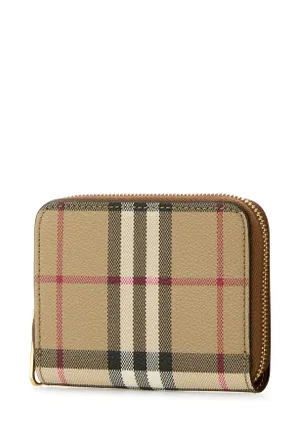 Burberry Womens Printed Canvas Wallet Vintchckbrirbrown Portafogli