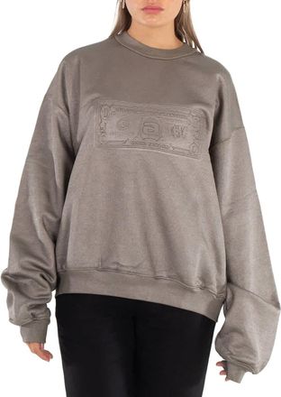 Alexander Wang Dollar Bill Embossed Crewneck Sweatshirt