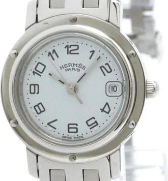 Hermès Pre-owned Watches, female, White, Size: ONE SIZE Pre-owned Stainless Steel hermes-bags