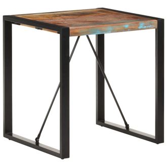 Berkfield Home Dining Table 70x70x75 cm Solid Reclaimed Wood in Black | Size: 70 x 70 x 75 cm
