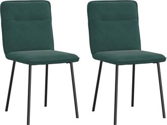 vidaXL Vidaxl - Sillas de comedor 2 unidades terciopelo verde oscuro