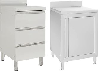 vidaXL Vidaxl - Armarios De Cocina Comercial 2 Unidades Acero Inoxidable