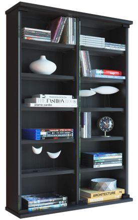 ebuy24 Ebuy24 - Vcm Wood Cd Dvd Wall Shelf / Wall Display Cabinet Estuche Con 2 Puertas De Vidrio De Seguridad Esg. Dimensiones: Al. 92 X An. 60 X P. 18 Cm 1