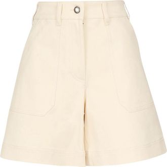 Moncler Beige Casual Shorts - Dames - Korte Broeken - Beige - M - Katoen - Korte Broeken
