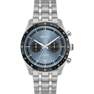 BOSS Tourmaster Chronograph Bracelet Watch, 41mm in Blue at Nordstrom