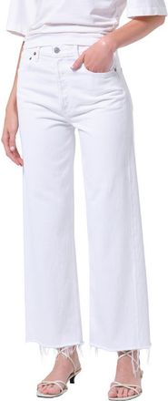 A Gold E Ren High Waist Wide Leg Jeans in Marshmallow White at Nordstrom, Size 23