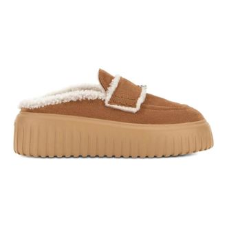 Hogan Schoenen, Dames, Bruin, 37 EU, Leer, Slip-On van leer