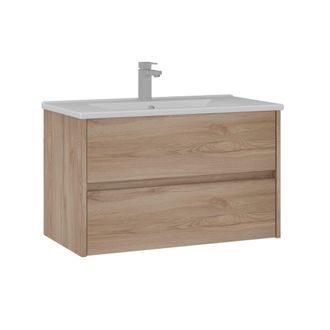 Habitat et Jardin Mobile Lavabo side 85 V2 - 85 X 45 X 52 Cm - Rovere