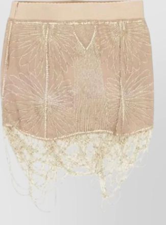 The Attico silk embellished mini skirt