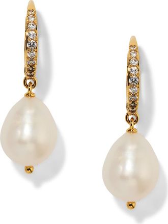 Nadri Madrid Freshwater Pearl Double Drop Earrings in Gold at Nordstrom