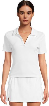 Travis Mathew Moveknit Short Sleeve V-Neck Polo Womens Clothing White : 2XL, Elastane/Nylon