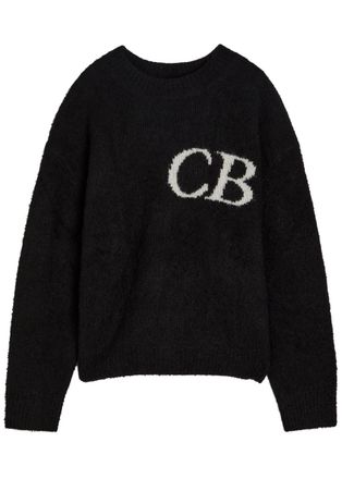 Cole Buxton Logo-intarsia Brushed Wool-blend Jumper - Black - XL