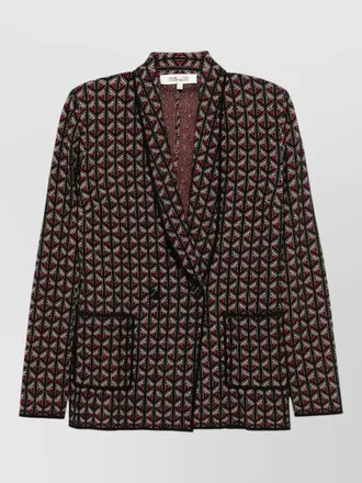 Diane Von F&uuml;rstenberg tailored blazer jacket front pockets lapels