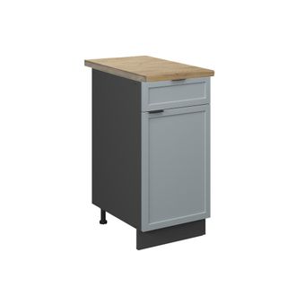 Vicco Mueble Bajo De Cocina Fame-line, Azul Claro-gris, 40 Cm, Et Roble, Vicco