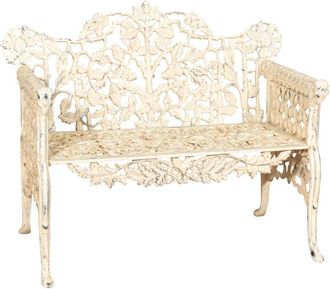 Biscottini International Biscottini - Cast iron bench 110x56x86 cm Garden bench Outdoor sofa Liberty bench with armrests 2-seater chair Iron bench