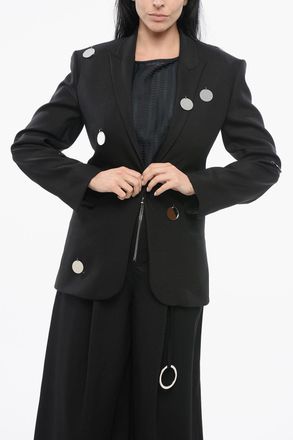 DAVID KOMA Blazer in Lana Rever a Lancia con Specchi David Koma