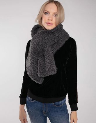 Nooki Design Womens LEXINGTON SLOT THROUGH FAUX FUR SCARF-MOLE - Grey - Size: ONE