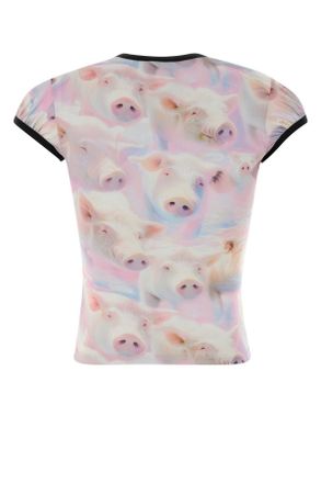 Diesel Womens Printed Stretch Jersey T-Shirt 64na Exterior: Polyester Elastane T-shirts And Polos