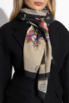Moschino Scarf With Floral Motif, Unisex, Multicolour