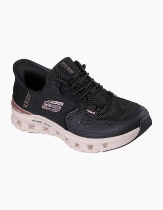 Skechers Womens Skechers Glide-Step Pro Radiant Stride Womens Black Mesh/Rose Gold Trim Trainers - Size: 5