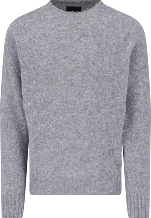 Howlin Grey Fine Wool Ribbed Crewneck Sweater