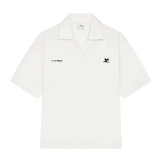 Courr&egrave;ges Tops, Dames, Wit, S, Oversized Sportpolo