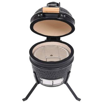 Berkfield Home 2-in-1 Kamado Barbecue Grill Smoker Ceramic 56 cm Black