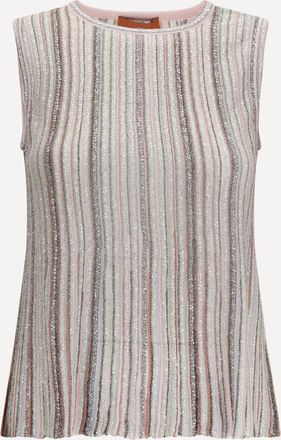 Missoni Top a costine senza maniche con paillettes Woman 40