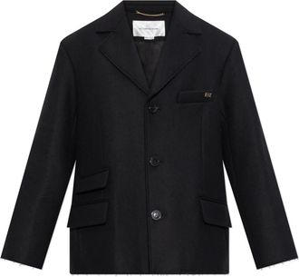 Victoria Beckham Korte jas met ruwe afwerking - Dames - Mantel - Zwart - XS - Jassen