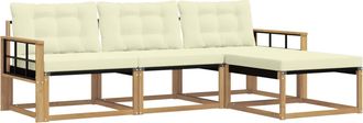 vidaXL Conjunto De Sof&aacute;s De Exterior 4 Uds. Blanco Y Crema Vidaxl