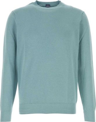 Fedeli Light Blue Solid Sweaters