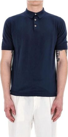 Eleventy Superior katoenen polo - Heren - Polos - Blauw - L - Katoen - Tops