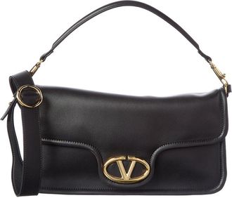 Valentino Vlogo Signature Leather Shoulder Bag
