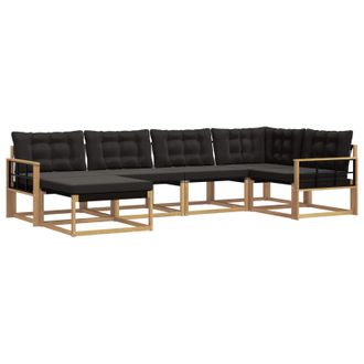vidaXL Conjunto De Sof&aacute;s De Exterior Con Coj&iacute;n 6 Pcs Blanco Y Negro Vidaxl