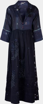 Injiri Womens Amber 21 Hand-Loomed Cotton and Silk Dress