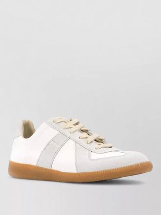 Maison Margiela low top sneakers suede panels rubber sole